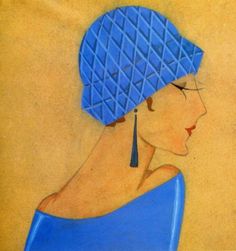 1920年代Lanvin品牌時裝插畫中出現的長耳環(huán)