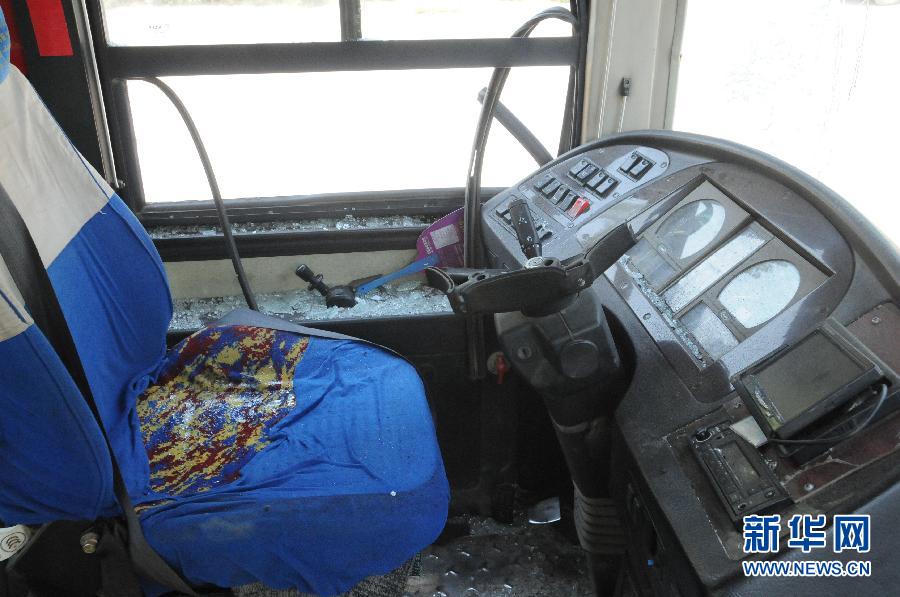 　事發(fā)公交車駕駛室（8月20日攝）。