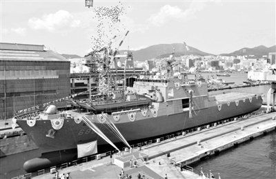 9月11日，韓國釜山，韓國海軍新一代登陸艦“天王峰”號舉行了下水儀式。