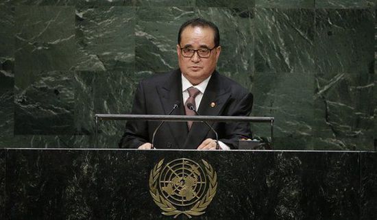 9月27日，朝鮮外相李洙墉在聯(lián)大發(fā)表講話。