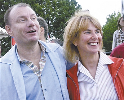 俄羅斯首富弗拉基米爾·波塔寧和前妻納塔利婭。資料圖片