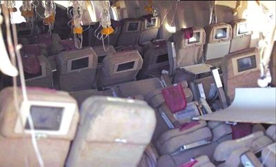 7日，美國(guó)舊金山，失事客機(jī)內(nèi)景曝光。圖/CFP