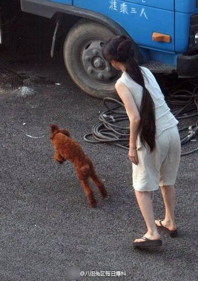 范冰冰穿睡衣遛狗 被指披個"麻袋"也很美 范冰冰穿睡衣遛狗 被指披個"麻袋"也很美