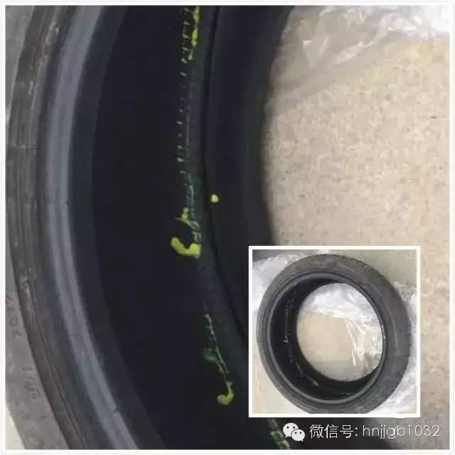 輪胎凈是包，輪胎內(nèi)部斷裂一圈。