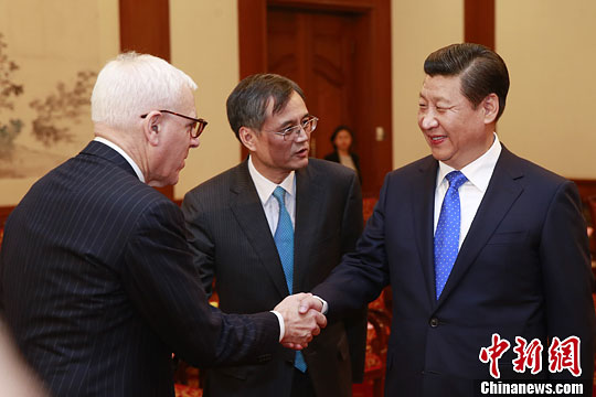 10月23日，中國國家主席習近平在北京釣魚臺國賓館會見清華大學經(jīng)濟管理學院顧問委員會海外委員。