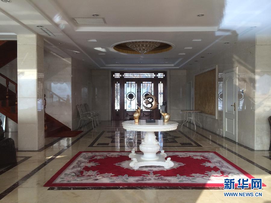 麗日山莊里的別墅大廳（2013年12月9日攝）。