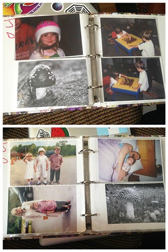 圖五：這位老爹最神的是，把一棵蘑菇的照片放進(jìn)了家庭相冊(cè)里，真正地作為家人來(lái)對(duì)待。