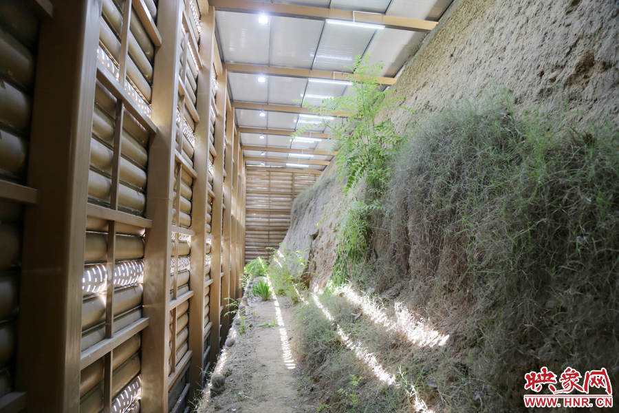 鄭州市商城遺址保護(hù)管理處對(duì)該節(jié)點(diǎn)1700米城垣兩側(cè)斷面遺址進(jìn)行保護(hù)性設(shè)施建設(shè)。