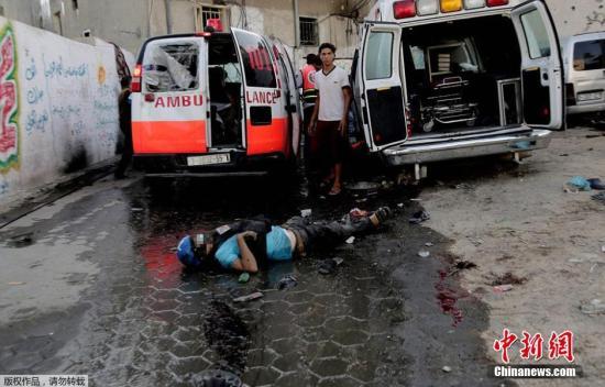 資料圖：加沙，以色列戰(zhàn)機(jī)轟炸一處市場(chǎng)，造成至少17名巴勒斯坦人死亡，200多人受傷。