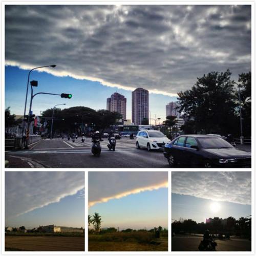 各地網友拍到的“陰陽天”奇景。 圖：“今日新聞網”